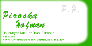 piroska hofman business card